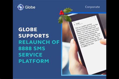 Globe supports relaunch of 8888 text service for Filipino citizens .